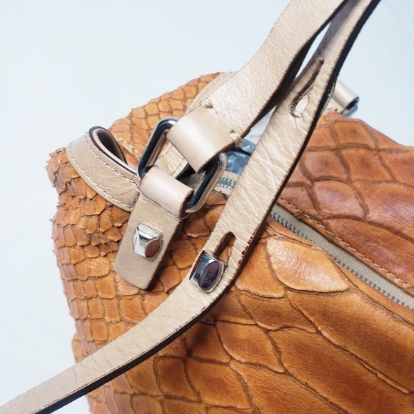 *Last Chance* Francesco Biasia Python Hobo Shoulder Bag Rare Snakeskin Leather - Picture 12 of 16